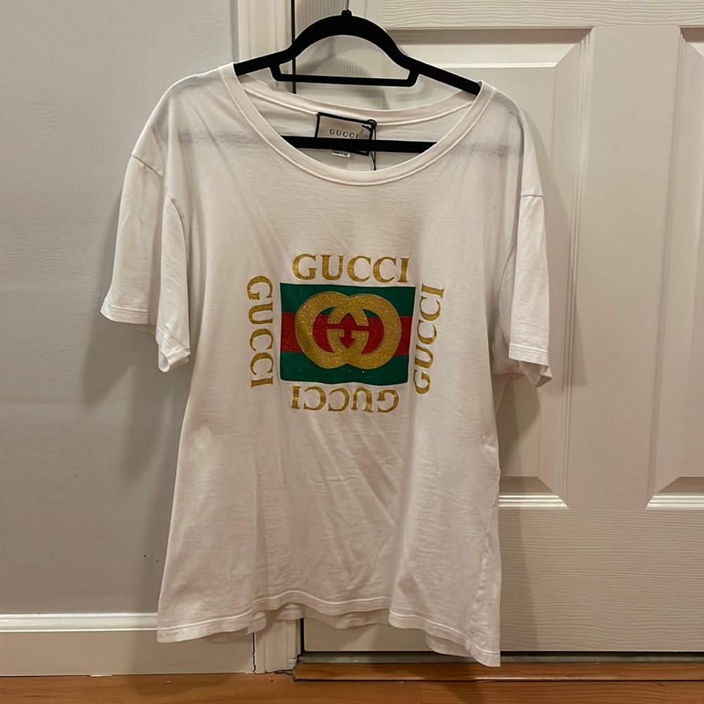 Authentic Gucci Oversized Glitter T-Shirt